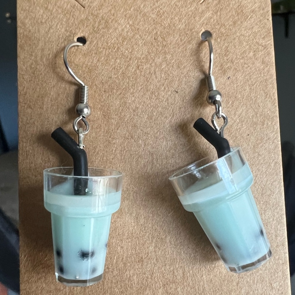 Bubble tea earrings - Blue